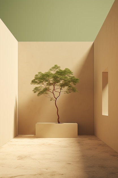 Free photo three-dimensional tree with sunlight