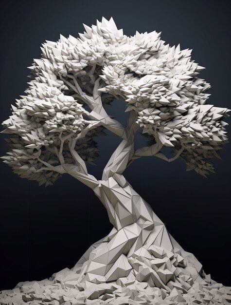 Трехмерное белое дерево