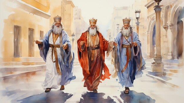 Free photo three kings with crowns