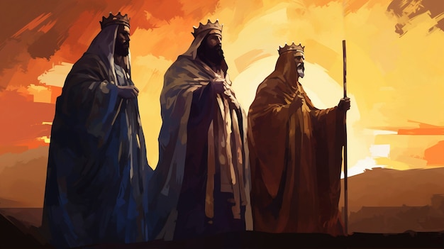 Three kings with crowns