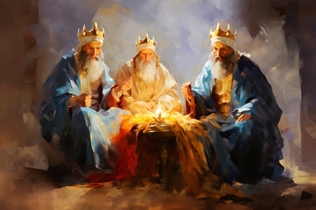 Free photo three kings with crowns