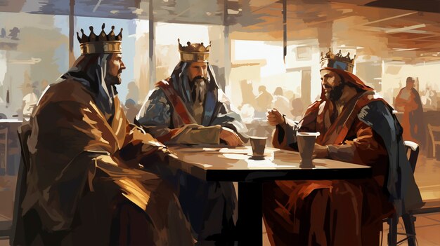 Three kings with crowns