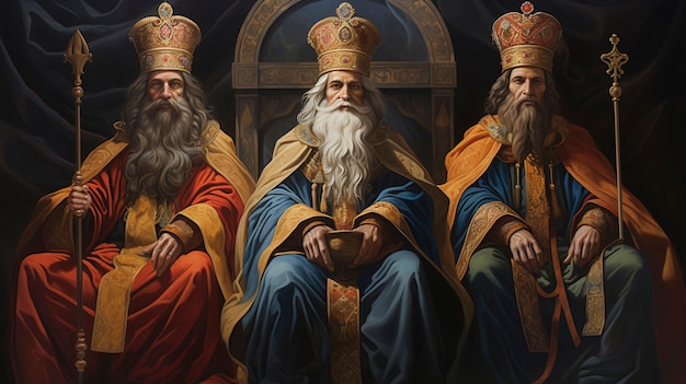 Three kings with crowns