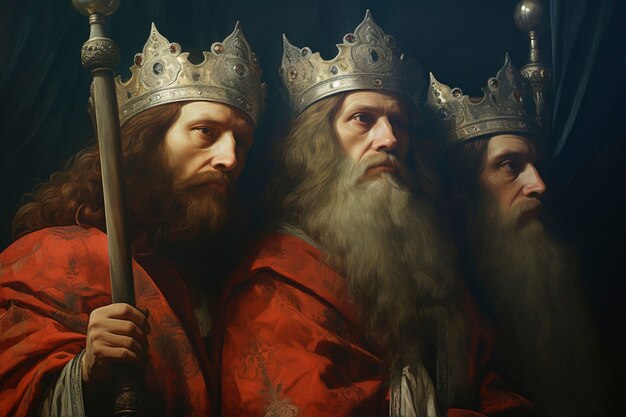 Three kings with crowns