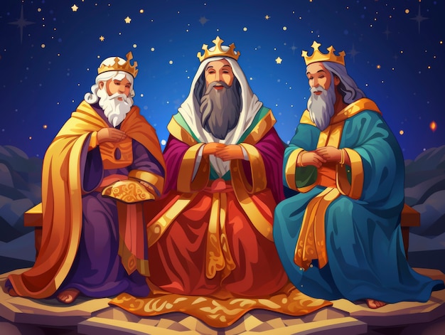 Free photo three kings with crowns