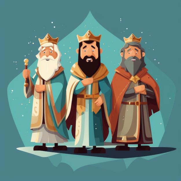 Three kings with crowns