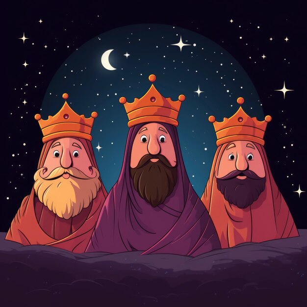 Three kings with crowns