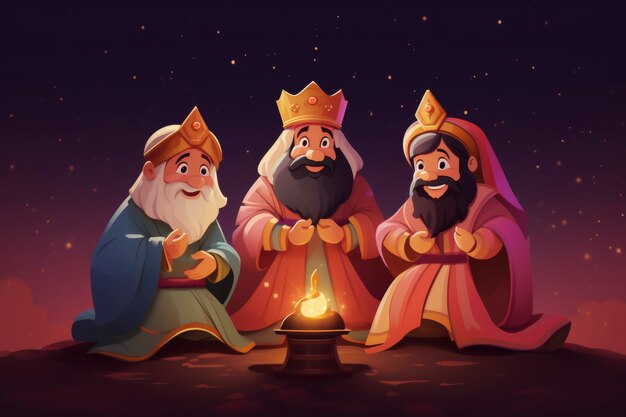 Three kings with crowns