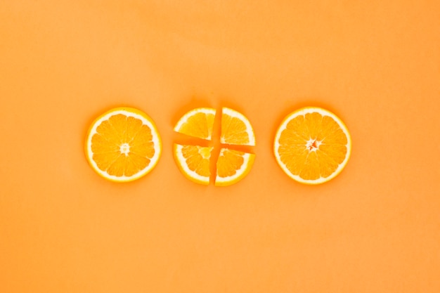Three orange slices
