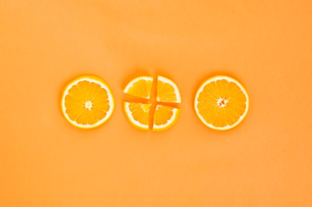 Three orange slices