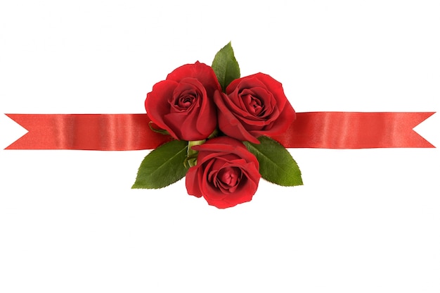 Rose rosse nastro bandiera