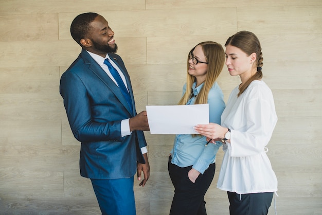 Three stylish business people