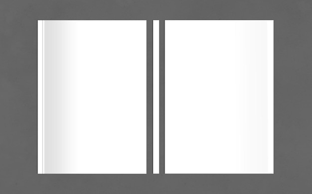 Три вида журнала с белой обложкой на черной поверхности