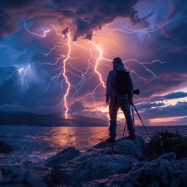 Thunderstorm  over the countryside