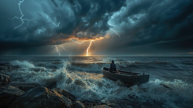 Thunderstorm  over the countryside