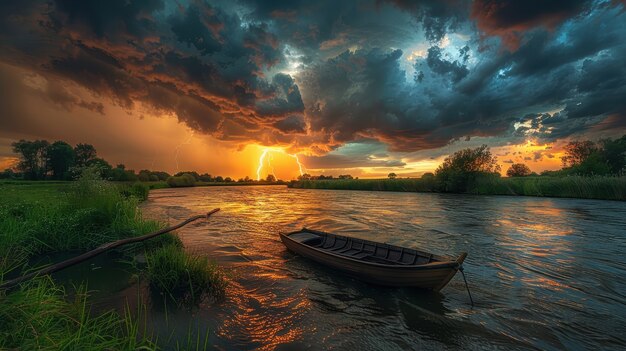 Thunderstorm  over the countryside