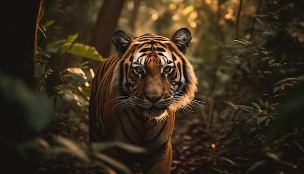 A tiger in the jungle