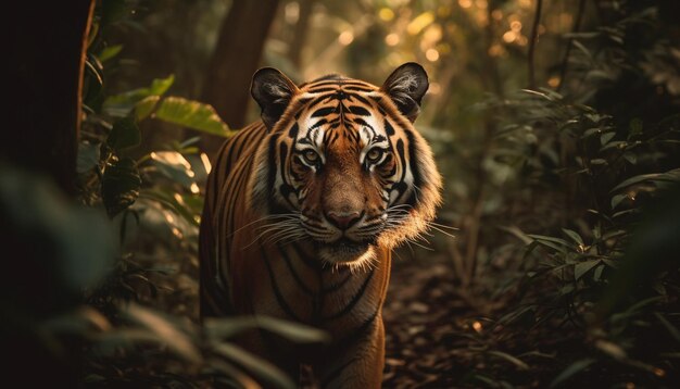 A tiger in the jungle