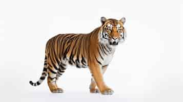 Free photo a tiger on a white background