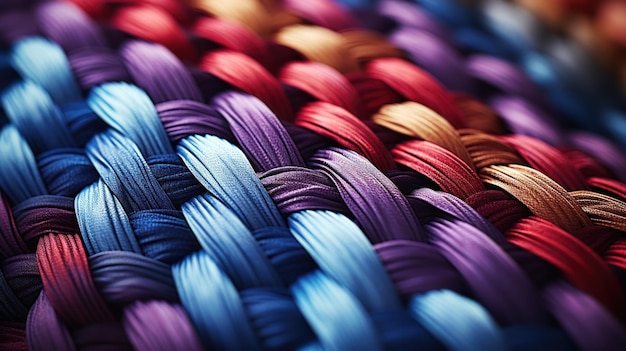 しっかりと織られた生地の質感が個々の糸と色を際立たせます