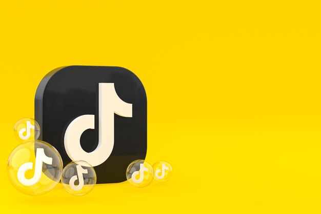 Tiktok icon on screen smartphone or mobile phone 3d render