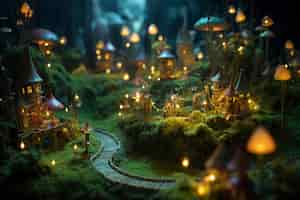 Free photo tilt shift medieval fantasy landscape