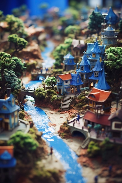 Free photo tilt shift medieval fantasy landscape