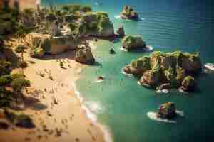 Free photo tilt shift medieval fantasy landscape