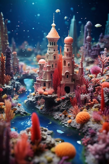 Free photo tilt shift medieval fantasy landscape