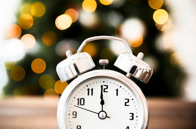 Time on clock approaching New Year
