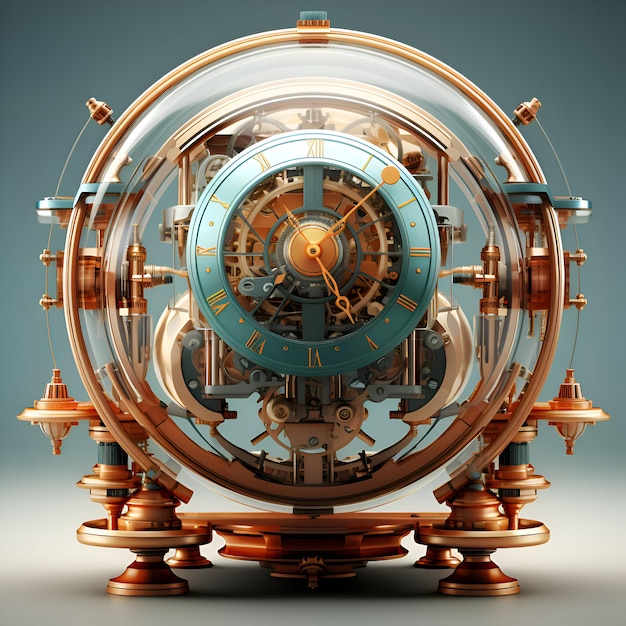 Foto gratuita il concetto di tempo il tempo è denaro orologio e meccanismo di ingranaggi rendering 3d