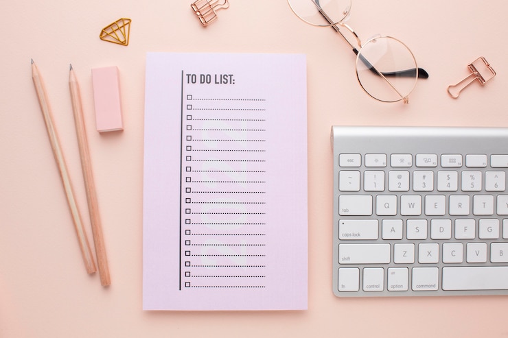 Free Photo time organization concept with planner top view