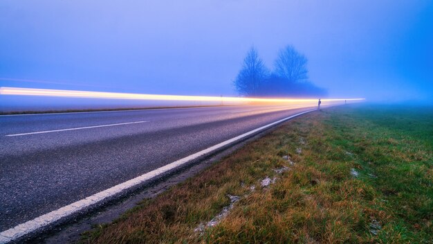 Timelapsed of vehicle on raod