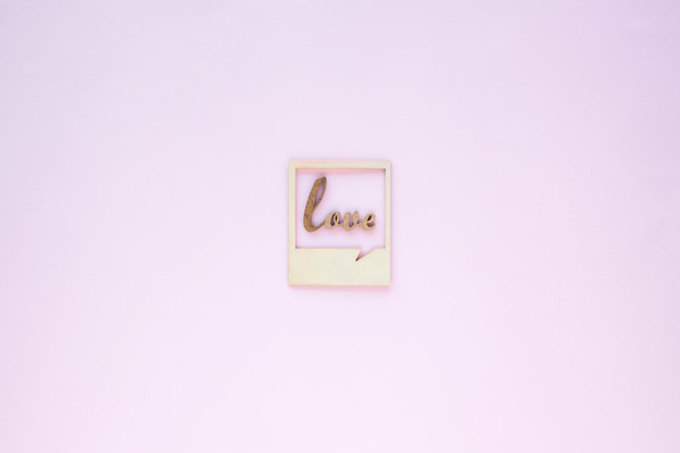 Tiny love writing in frame