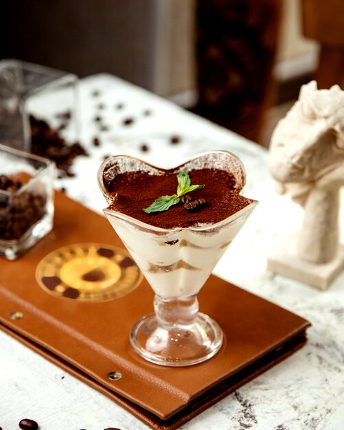 Tiramisu served in glass