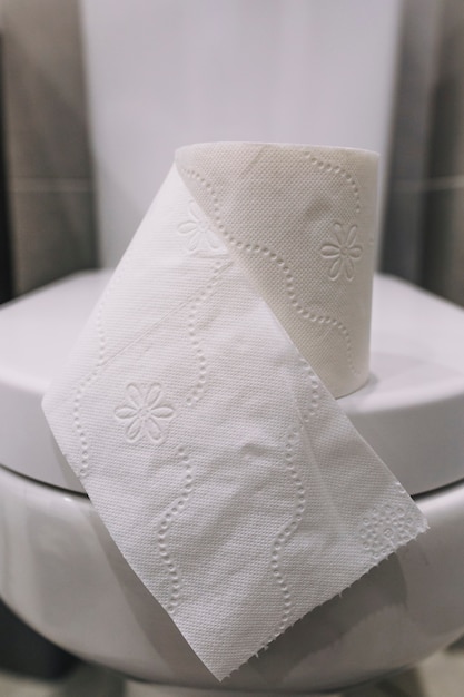Tissue paper on toilet seat