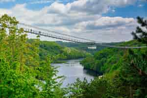 Free photo the titan rt pedestrian suspension bridge in the harz mountains