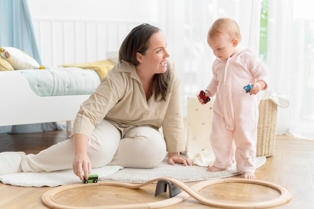 Toddler playing in her play room