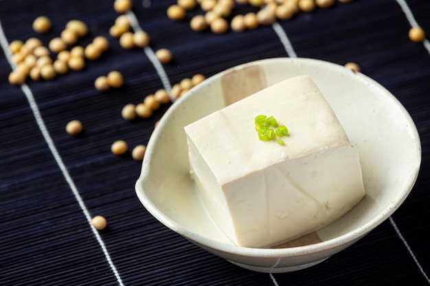 Free photo tofu made from soybeans food nutrition concept.