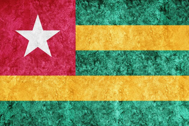 Togo Metallic flag, Textured flag, grunge flag