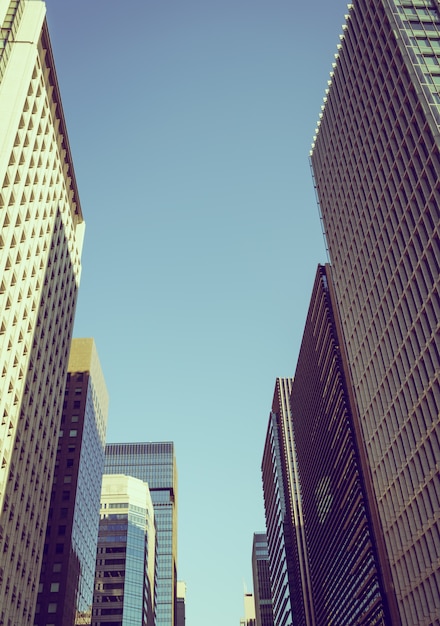 Tokyo, Japan cityscape ( Filtered image processed vintage effect