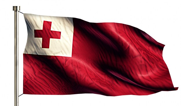 Tonga National Flag Isolated 3D White Background