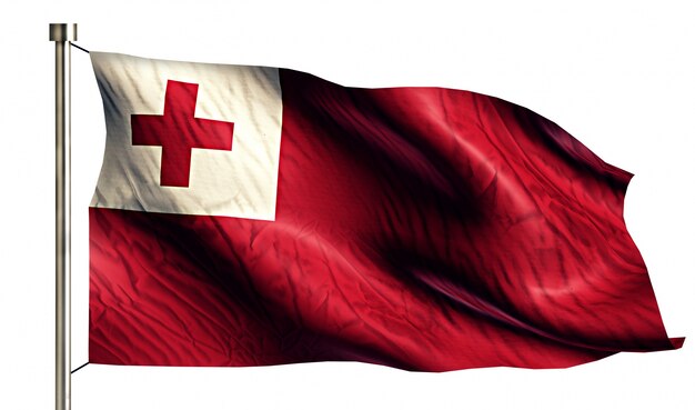 Тонга Национальный флаг изолированных 3D белый фон