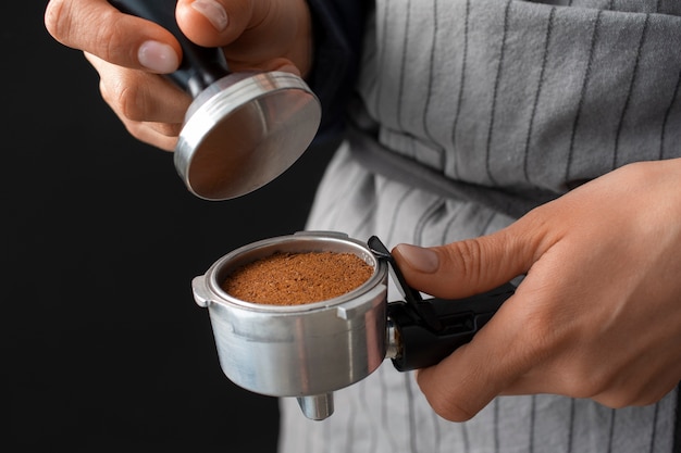 Tool used in a coffee machine during coffee making process