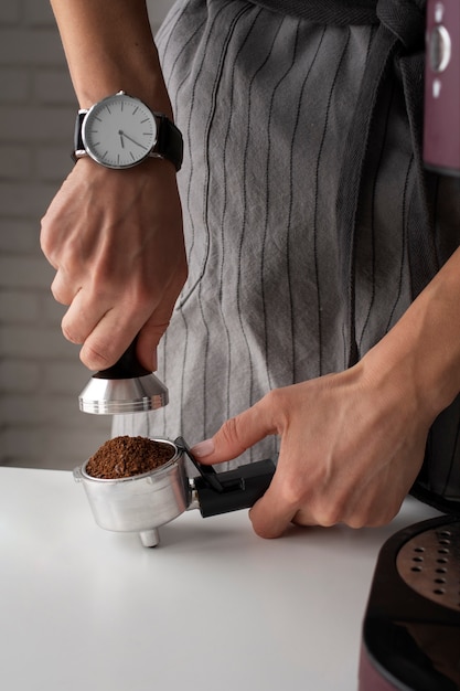 Tool used in a coffee machine during coffee making process