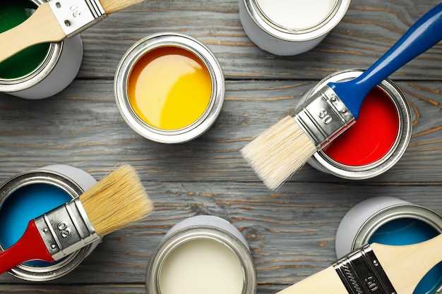 Free photo tools for art and repairing paint top view