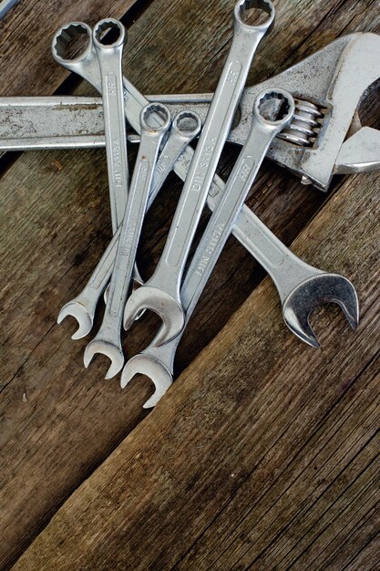 Tools on the wooden table