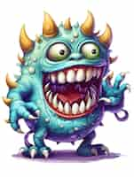 Free photo tooth monster character