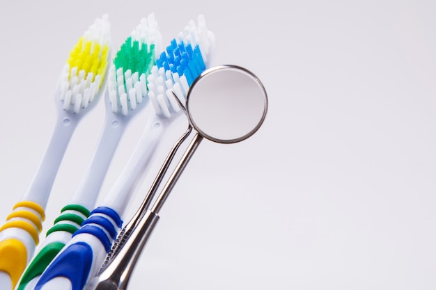 Toothbrushes on the table