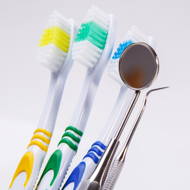 Toothbrushes on the table